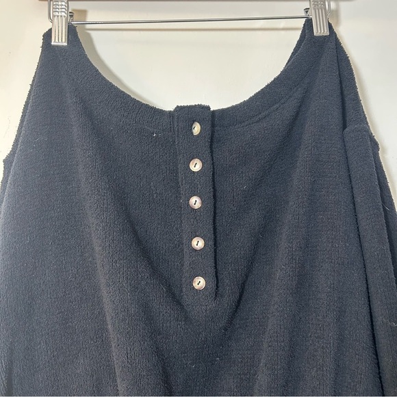 π FREE PEOPLE BEACH | NWT Black Terry Jumpsuit w/ Elastic Waist & Size Small - Picture 11 of 12